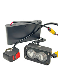 ZYNX Universal Baja Light kit, white lens: light, AA battery box and handlebar switch