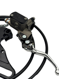 Master cylinder and brake lever close-up, ZYNX Yozma IN10 brake kit